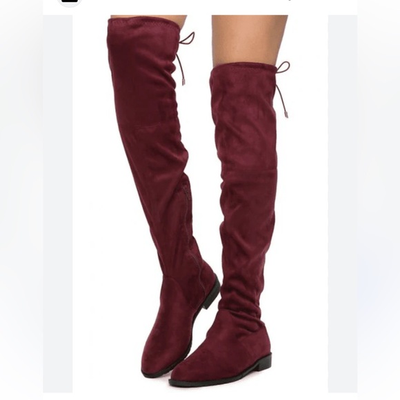 Stuart Weitzman Shoes - Stuart Weitzman Burgundy Over the Knee Boots